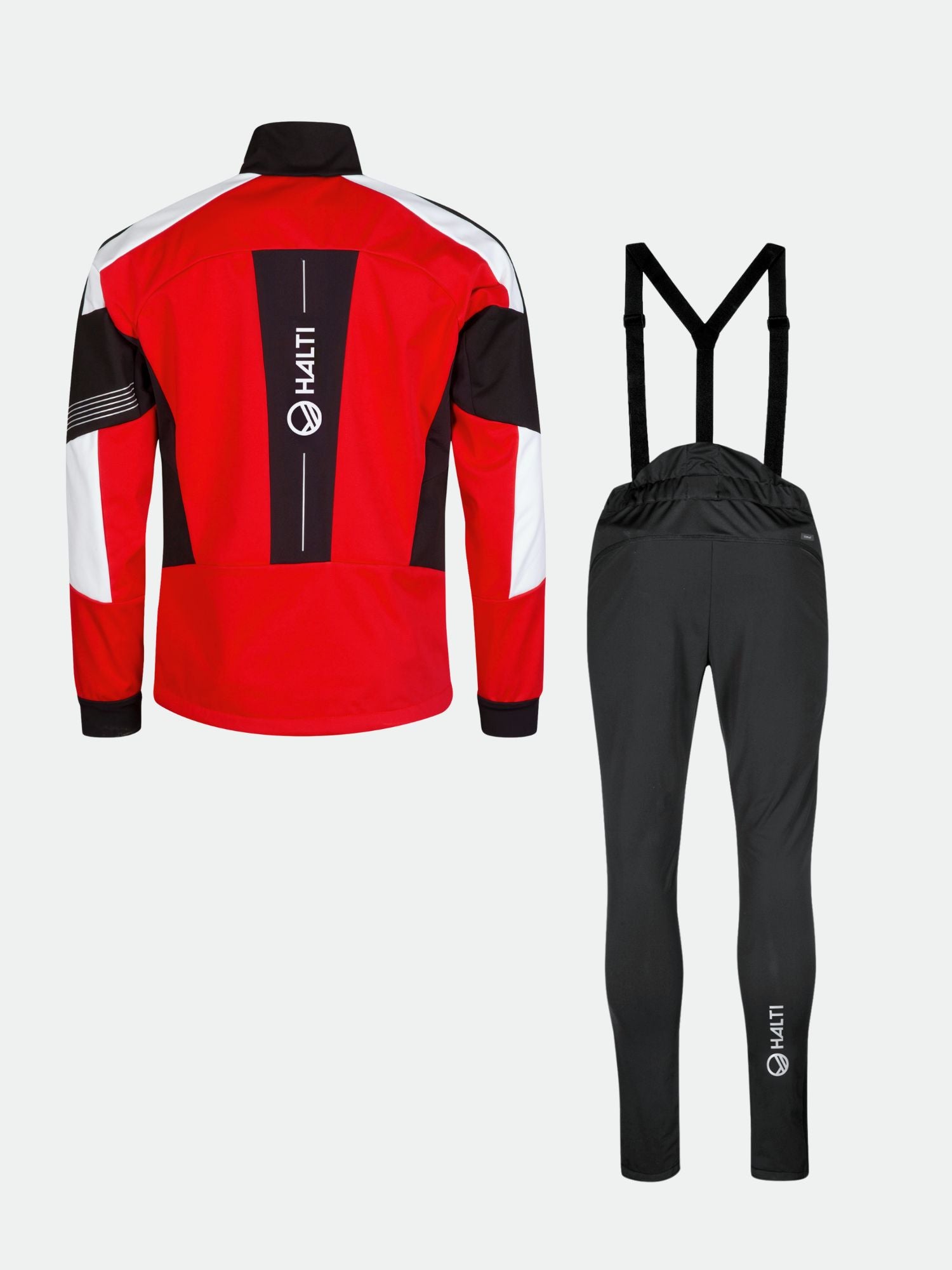 Halti Hyyde XC Set Men's in red, black, and white—perfect for cross-country skiing and winter training.