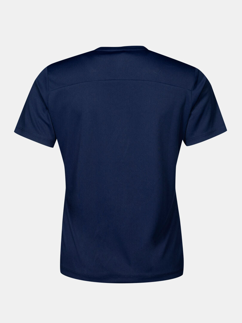 Back view of the Halti Technical T-shirt Women’s Plus, a lightweight, dark blue technical shirt for active use.