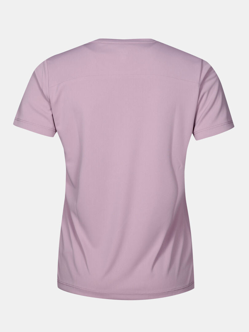 Back view of a light purple Halti Technical T-shirt Women’s Plus, a lightweight crew neck technical shirt.