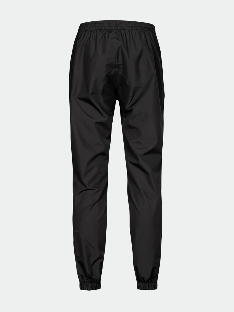 Halti Triant DX Mens cycling pants in black, with elastic waistband, reflective details, and cuffs, back view.