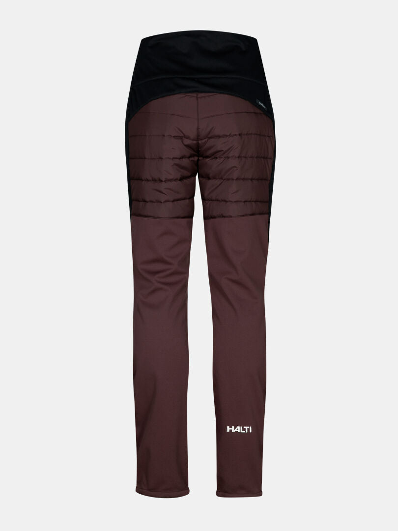 Halti Hanki 2 Hybrid XCT Pants Women's, brown/black, quilted back, Halti logo on leg.