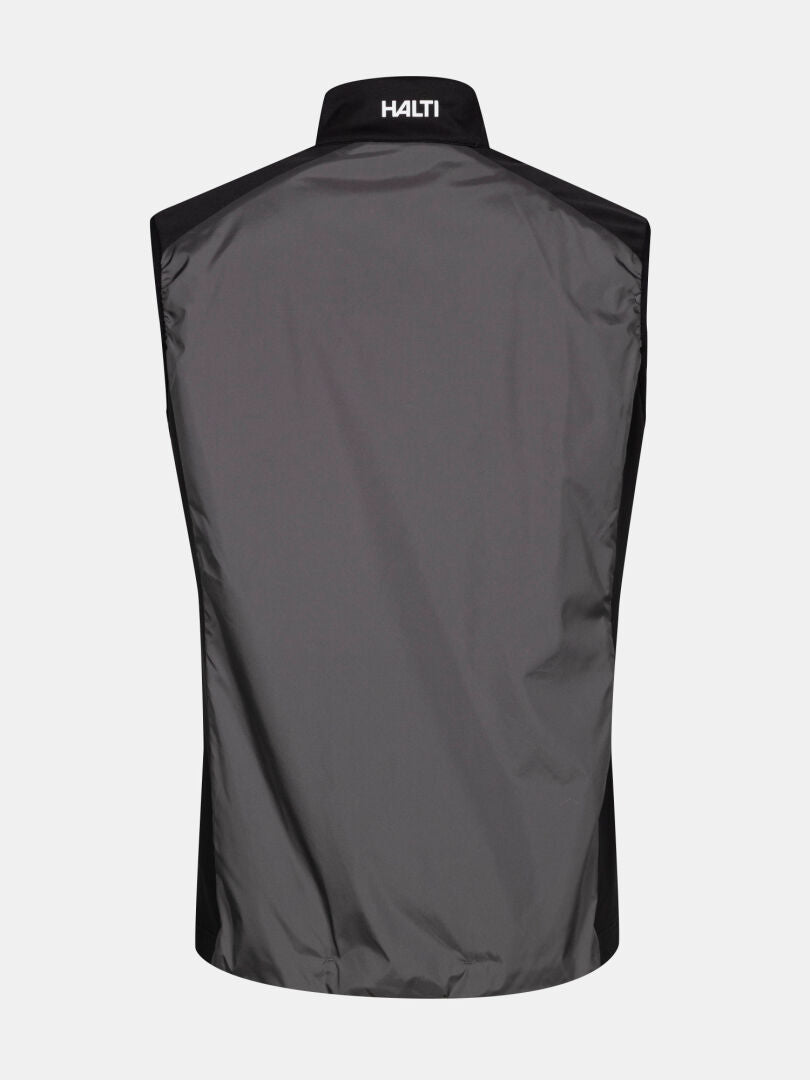 Back view of the Halti Framover XCT Vest Unisex with black sides—ideal for winter; Halti logo on the collar.