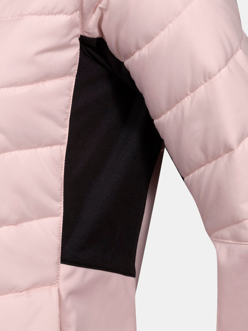 Close-up of the Halti Hanki 2 Hybrid XCT Women's Plus Jacket, with black underarm panel for warmth and wind protection.