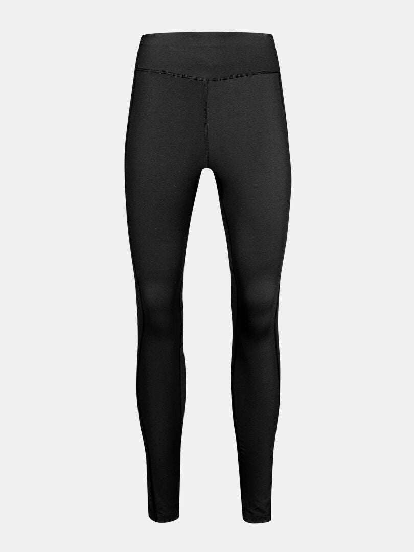 Halti Kaldu Training Tights Women's, black, high-waisted, full-length, shown on a plain white background.