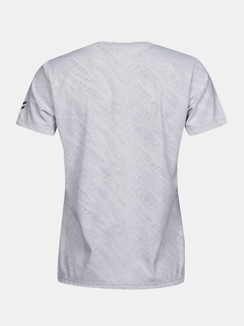 Back view of Halti Oulanka T-shirt Women's with UPF 50+ sun protection and a subtle abstract pattern.