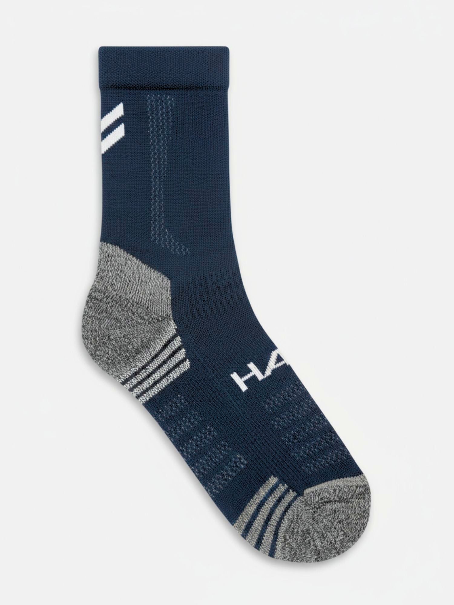 The Halti XC Lite Socks are navy and gray cross-country ski socks with lightweight support and white details.