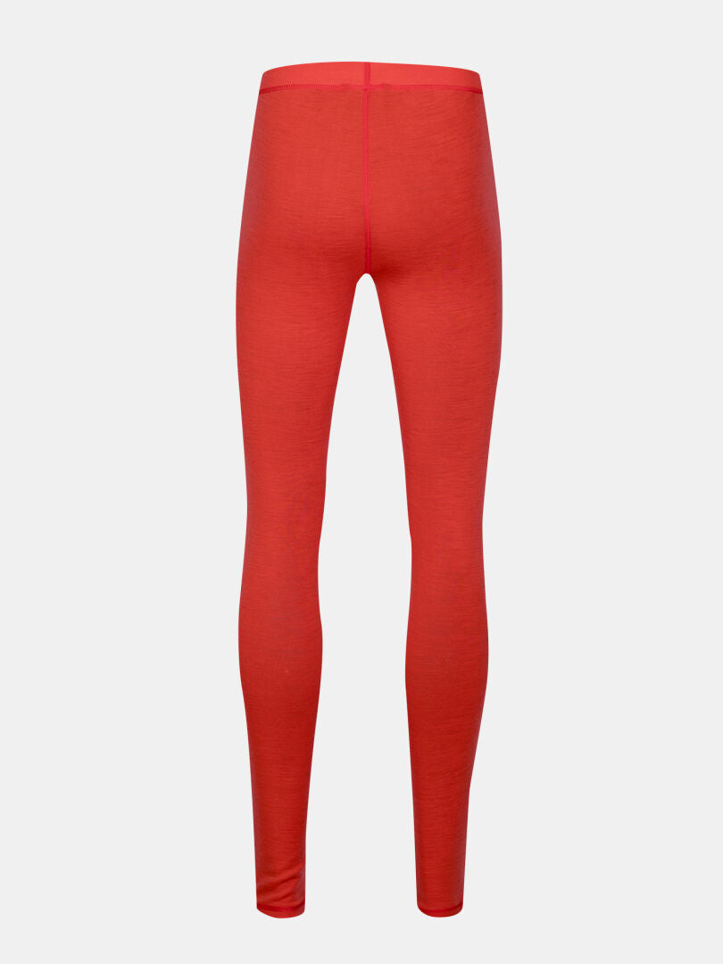 Halti Neva Merino Base Layer Set Women's, shown from the back in red, on a light gray background.