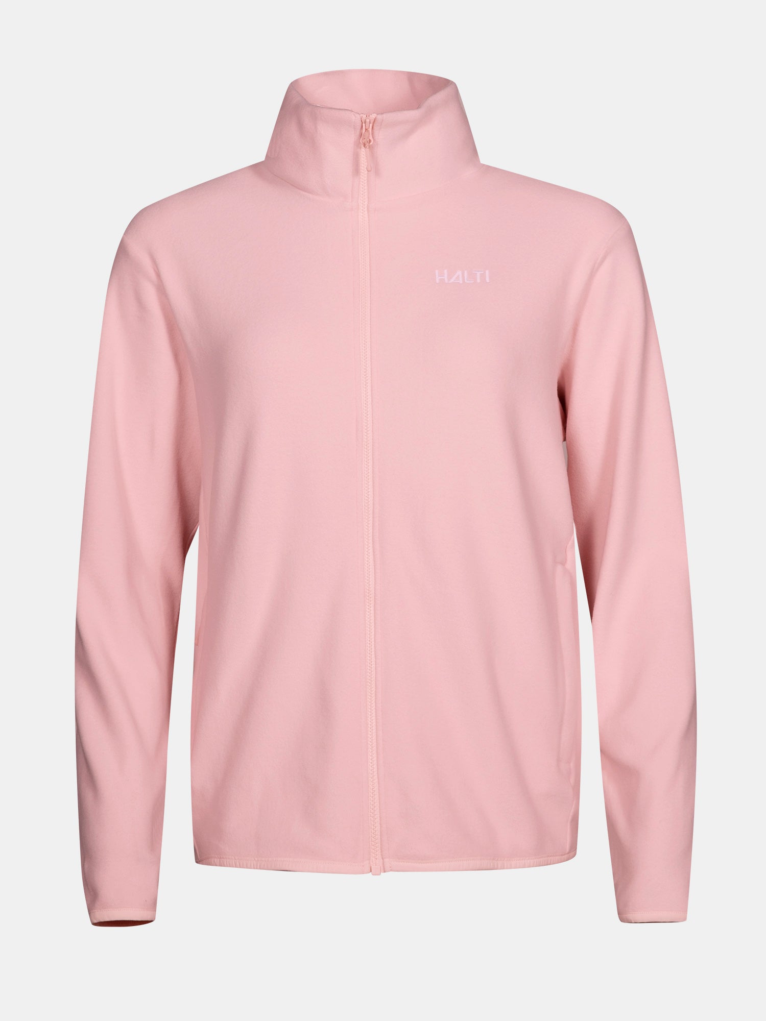 Halti Rockmoon Fleece Jacket Womens—light pink zip-up with thermal insulation and stand-up collar, ideal as a midlayer.