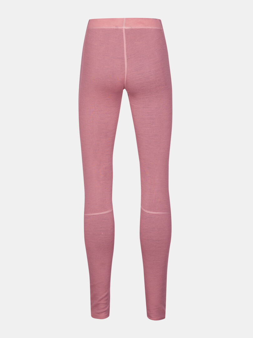 The Hossa II Merino Base Layer Set Women's by Halti features pink fitted leggings shown from the back for cold weather.