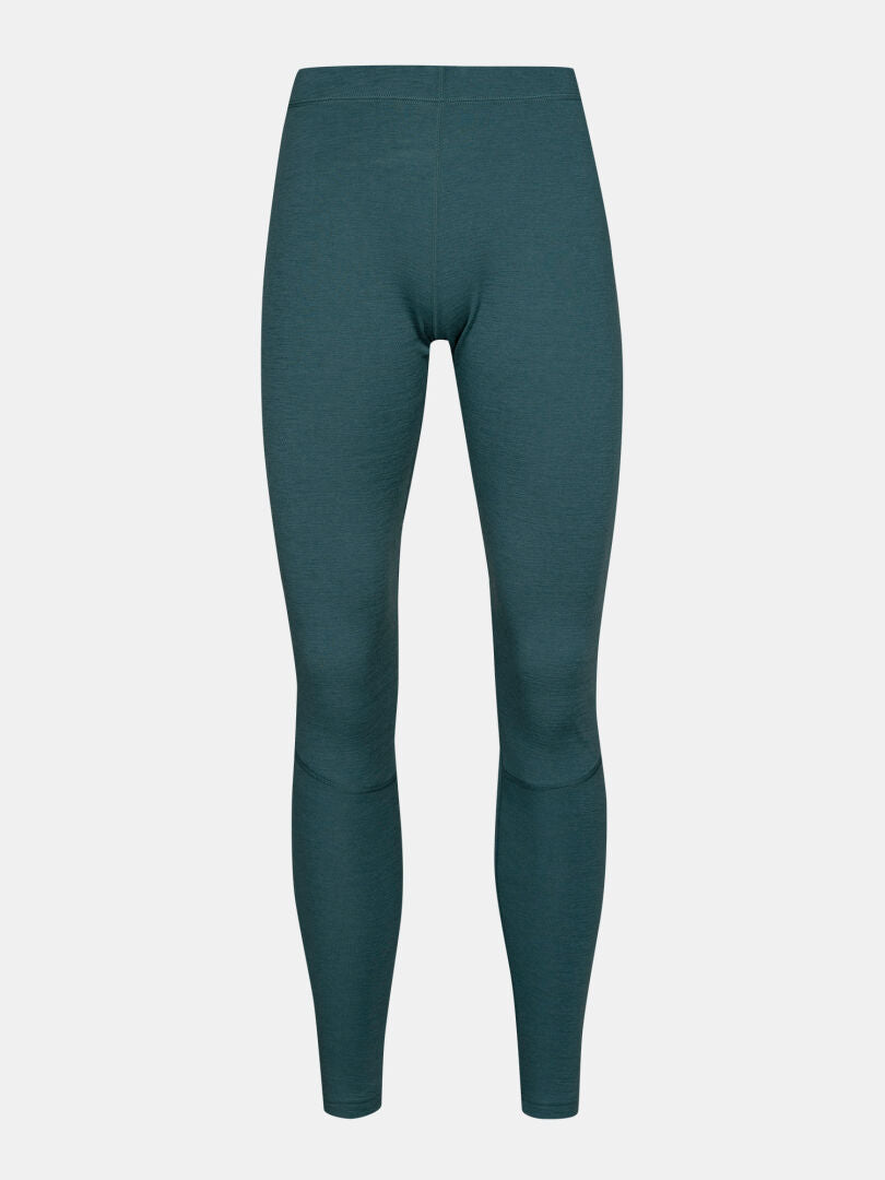 Halti Hossa II Merino Base Layer Set Women’s in teal, full-length, shown from the front on a white background.
