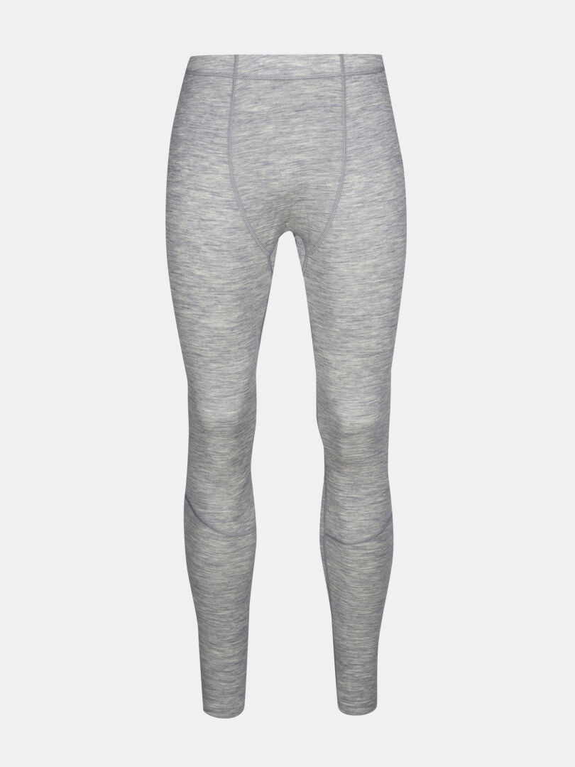 Halti Hossa II Merino Base Layer Set Mens, light gray full-length leggings shown from the front on a white background.