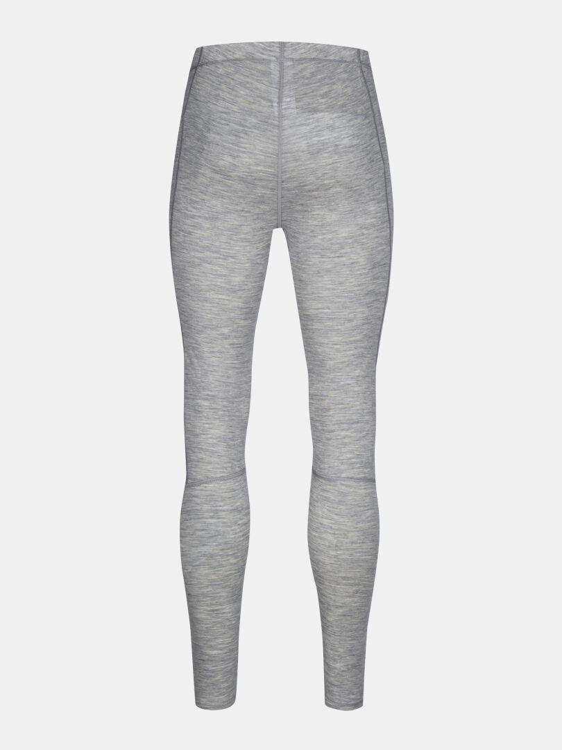Halti Hossa II Merino Base Layer Set Mens in gray heather, with high waistband and full-length legs shown from the back.