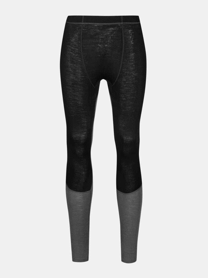 Halti Hossa II Merino Base Layer Set Mens in black and gray with visible stitching, shown on a white background.