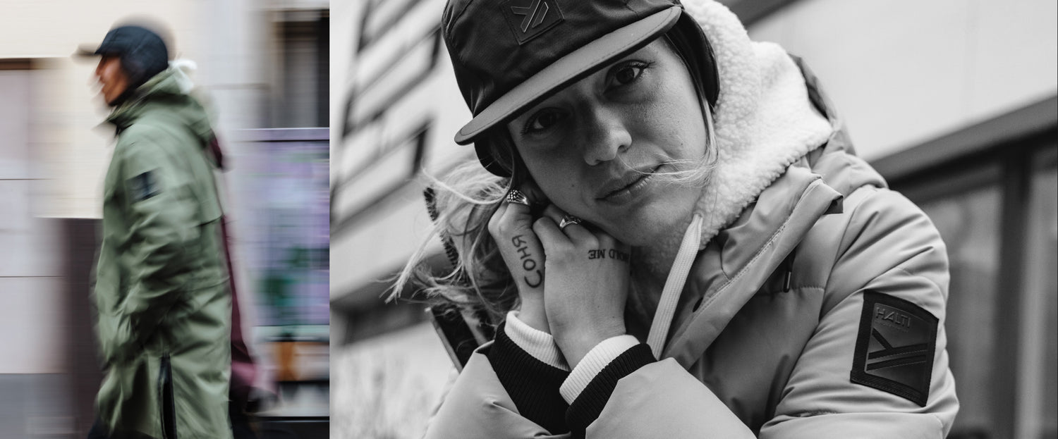 Urban autumn and winter streetwear by Halti – man and woman wearing Kallio by Halti