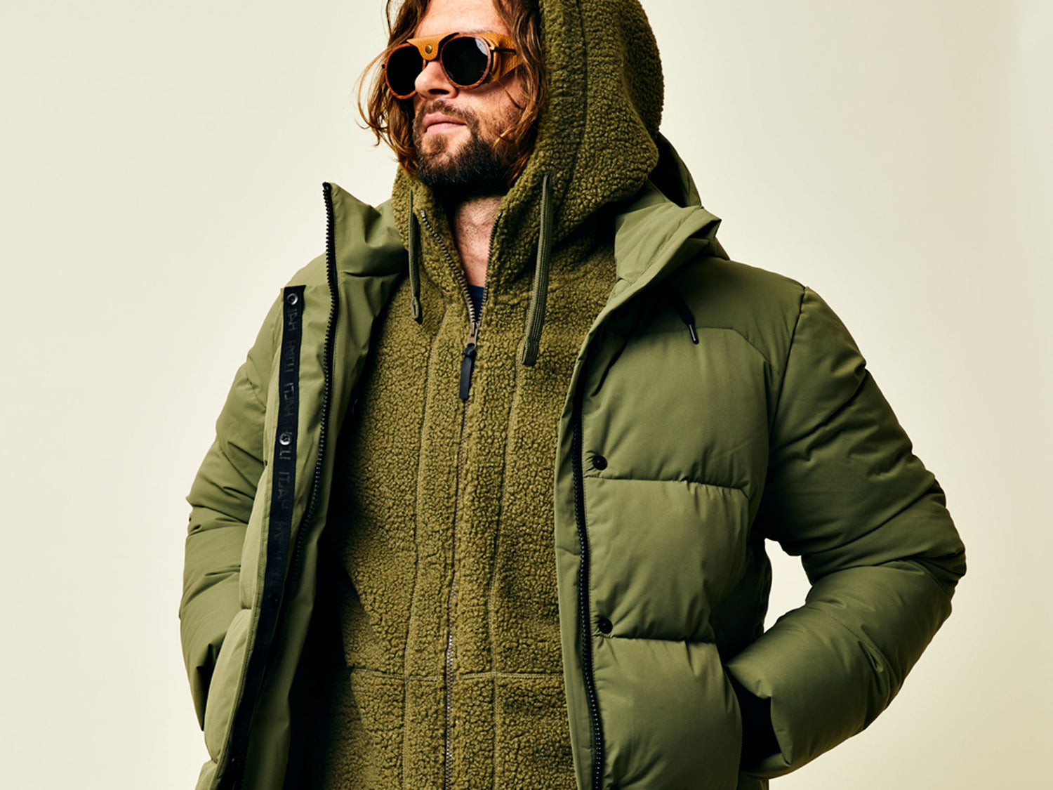 Halti men's Lykky fleece jacket and Brahe puffer jacket