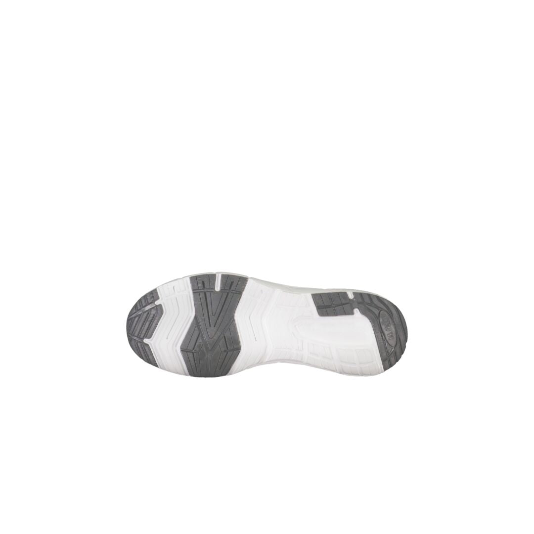 The image shows the bottom view of Halti Lester Men's Slide Leisure Shoe with a white base and black tread.