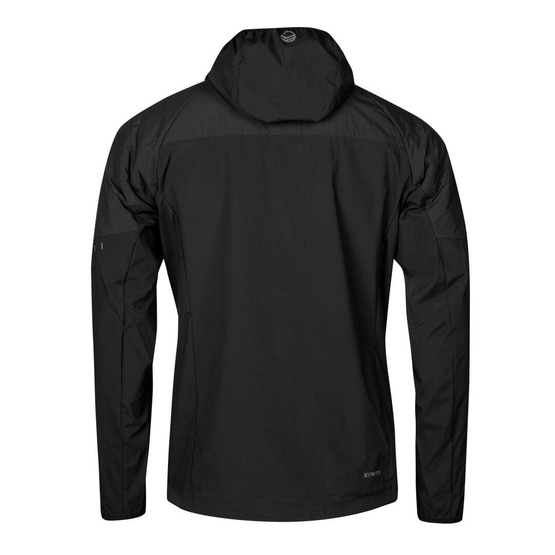 Halti Crust Mens Layer Jacket—black, lightweight, long-sleeved, ideal for ski touring and winter sports.