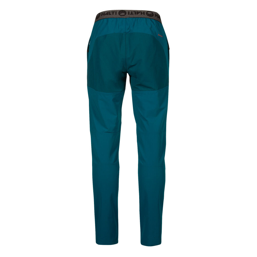 Back view of Halti Pallas II Mens Warm X-stretch Pants with stretch, breathability, and black waistband for hiking.