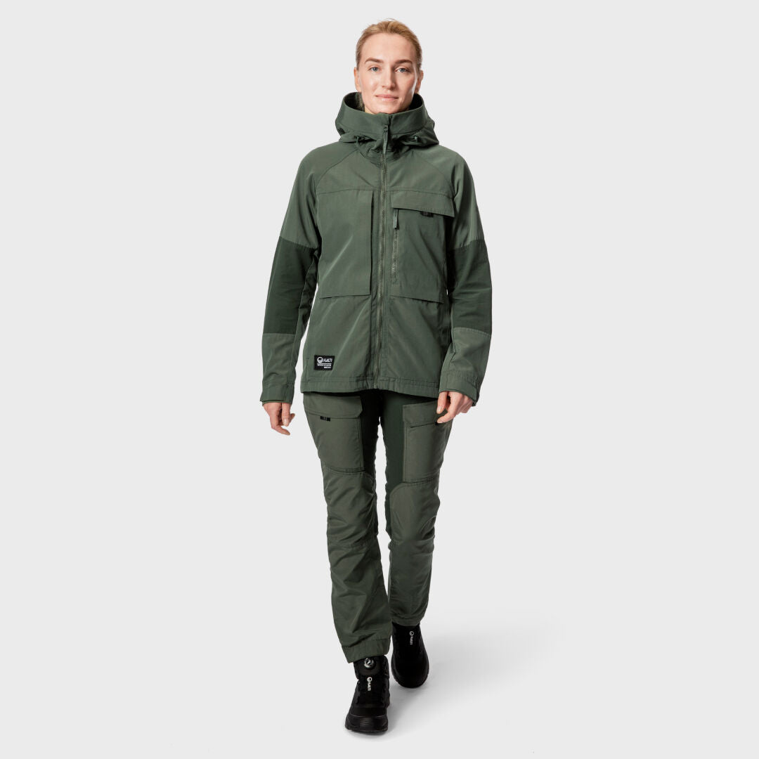 A person in Haltis Hiker Womens Ventilated Pants stands facing forward against a plain light background.