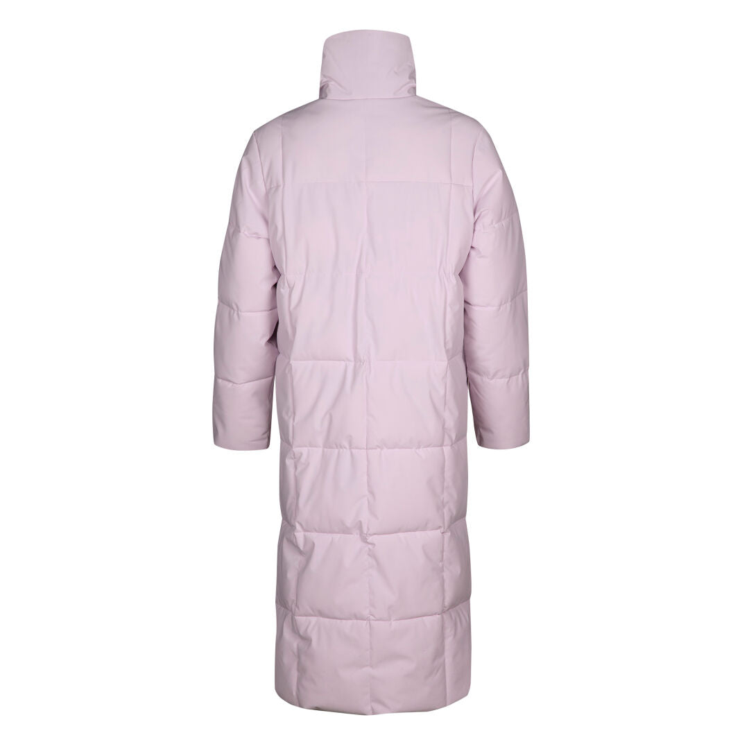 Halti Penger Winter Jacket Womens in light pink with DrymaxX®, high collar, quilted design, and long sleeves, back view.