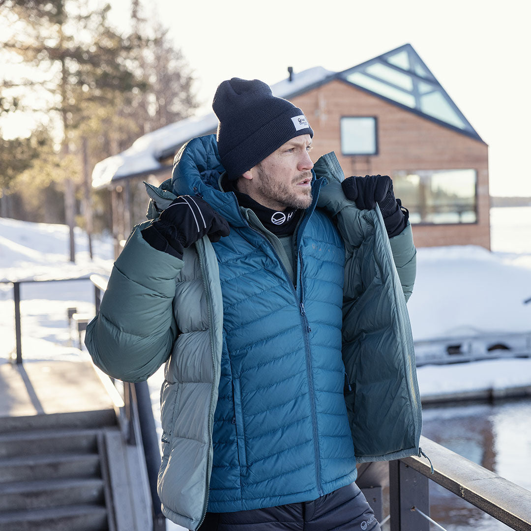 Halti Evolve Kevytuntuvatakki Miesten - Sininen - Versant Miesten Lämmin Untuvatakki - Vihreä