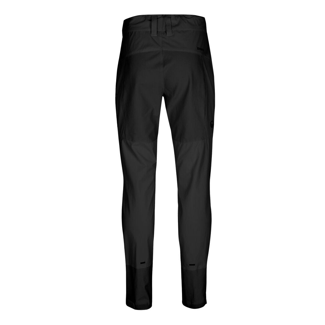 Halti Tracks X-stretch Pants Women's: black, full-length, straight cut, adjustable waist; shown on white background.