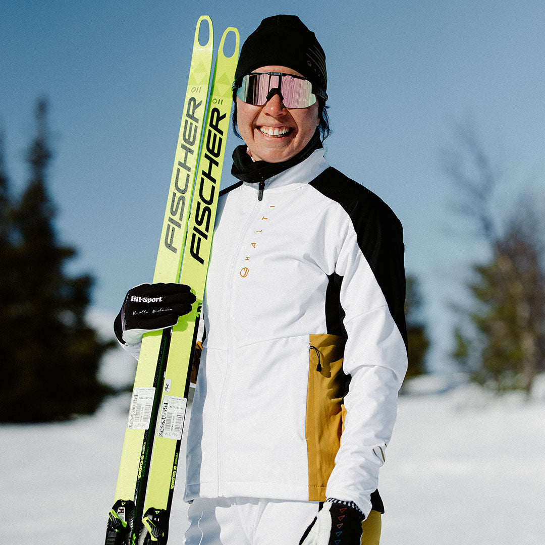 Halti Veloce Hiihtotakki Naisten - Valkoinen - Kerttu Niskanen - Sukset