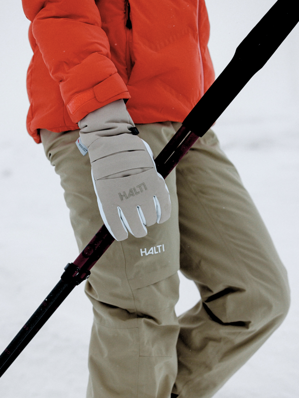 Beige ski gloves | Halti Accessories