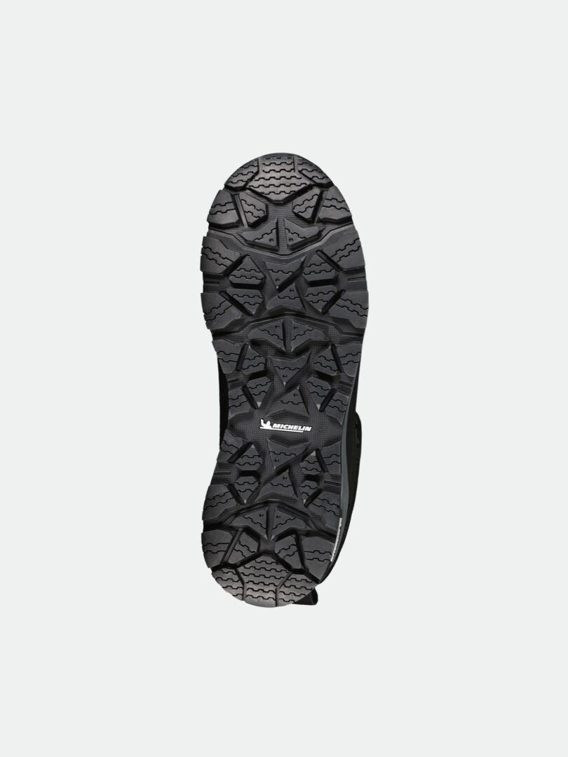 The Halti Fjalla DX Ice Control Women's Winterboot features a black Michelin sole with rugged, geometric traction.