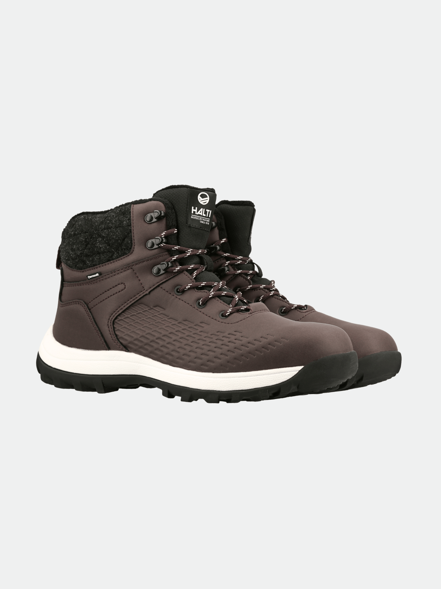 Halti Kevo Mid DrymaxX Men's boots, synthetic leather with padded collars, shown on a plain background.