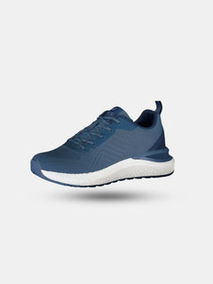 Halti Gale Sneaker Mens in blue with a breathable knit upper and white BoomaxX Energy midsole on light gray background.