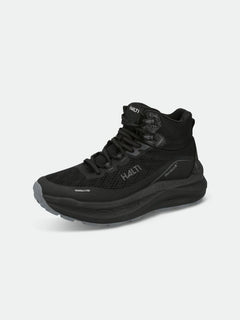 Halti Rapid DX Mid Outdoor Shoe Womens: black, lightweight, mesh upper, ankle support, lace-up, thick sole.