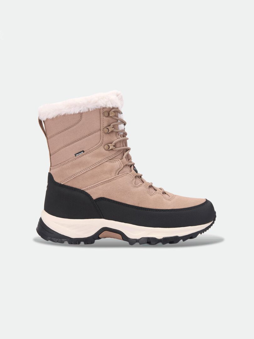 Tan Halti Tornio 2 DX Winterboot with a faux fur collar, Thinsulate insulation, and a black GripmaxX Arctic outsole.