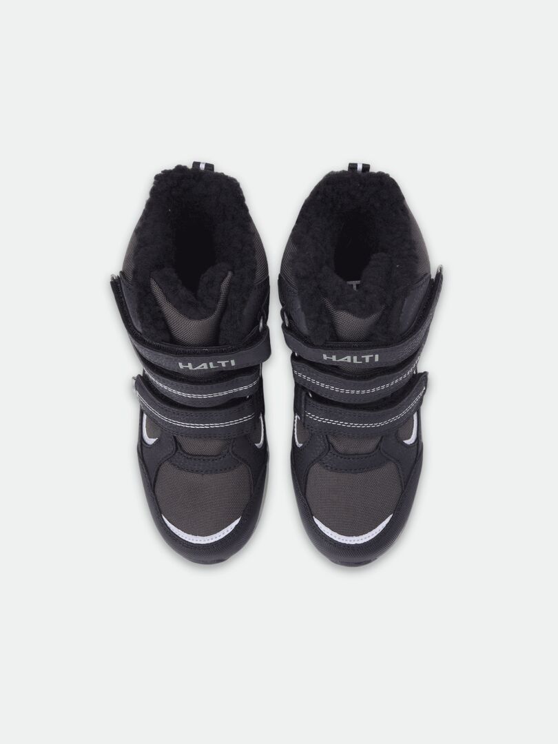 Halti Reiss 3 DX Winter Boot Children’s, pair with two Velcro straps, viewed from above on a light background.
