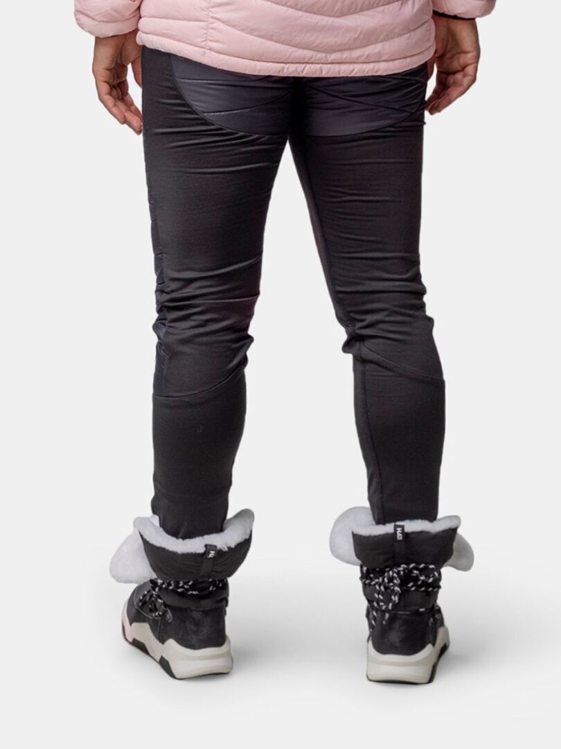 Person standing away, wearing black pants, a light pink jacket, and Halti Jeti DX Winterboot Women's.