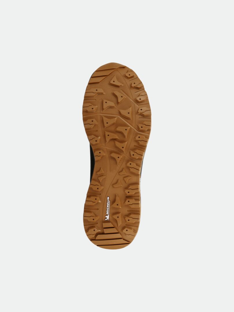 Halti Hiker Kuru 2 DX features a rugged brown Michelin sole, perfect for men's trekking and waterproof outdoor use.