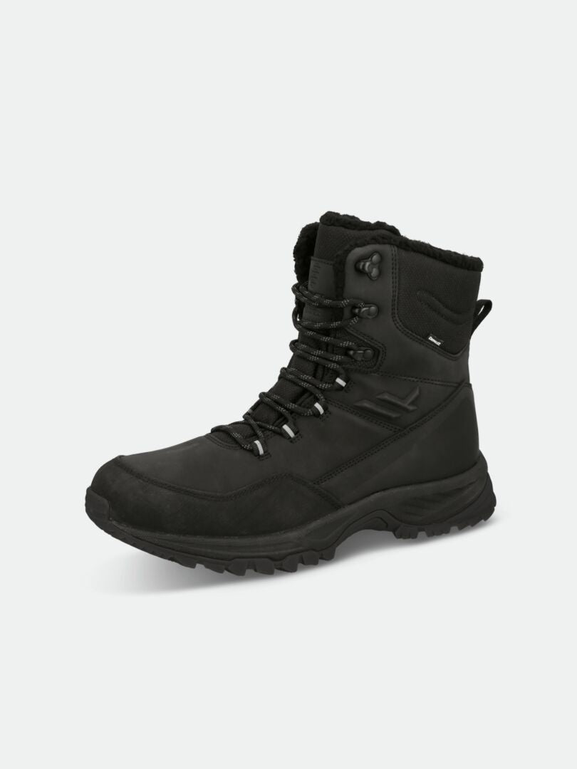 Halti Wilder DX Winterboot Men's: black, waterproof, rugged sole, padded ankle, shown on a plain light background.