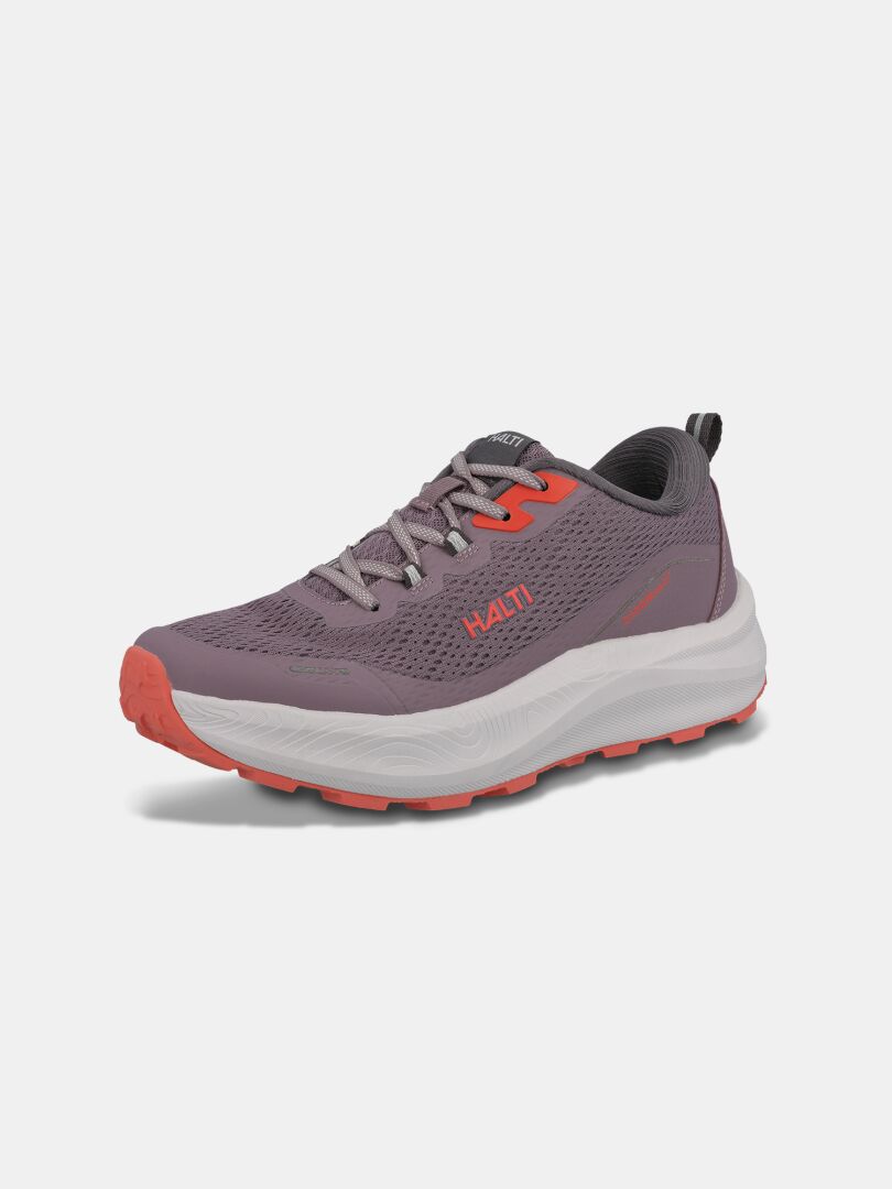 The Halti Rapid 2 Sneaker Women's is a purple lightweight shoe with coral accents and a cushioned Phylon midsole.