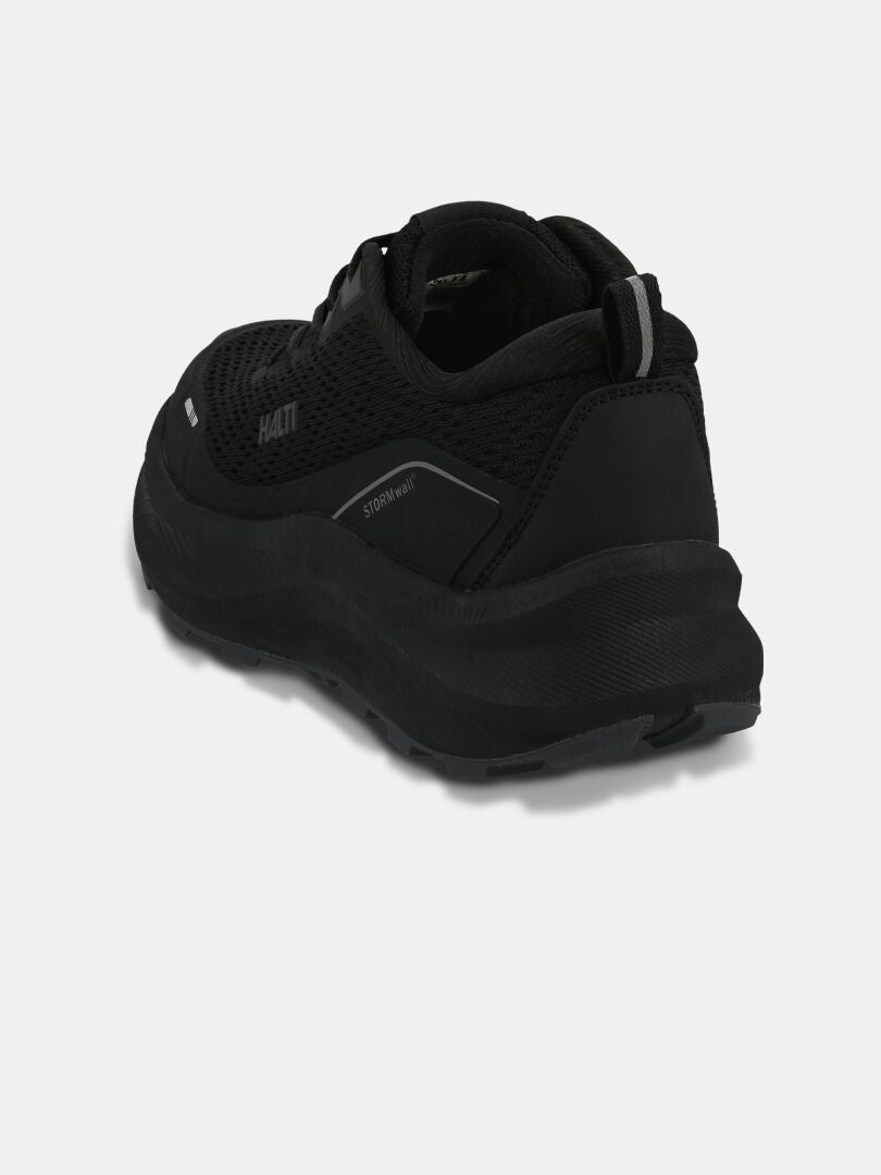 Halti Rapid 2 Sneaker Women's, black, seen from back left, with cushioned Phylon midsole and thick textured sole.