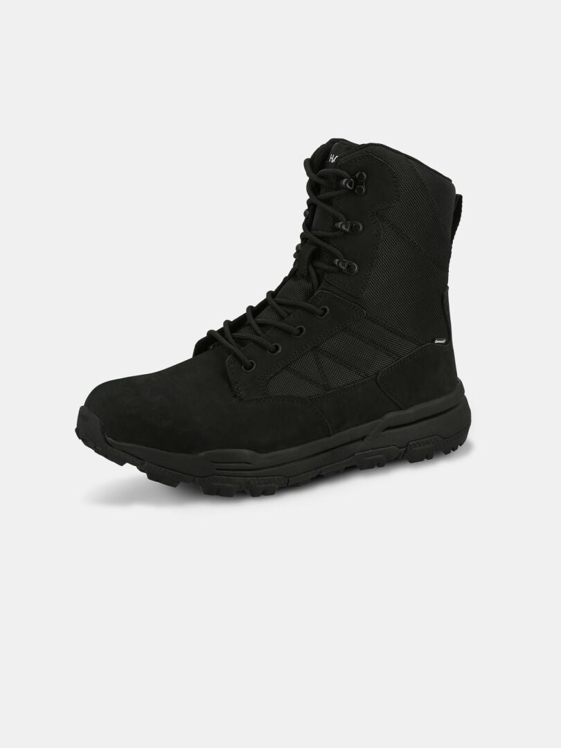 Halti Regis DX Boot Men's: black combat-style hiking boot with rugged sole, DrymaxX waterproofing, high ankle support.