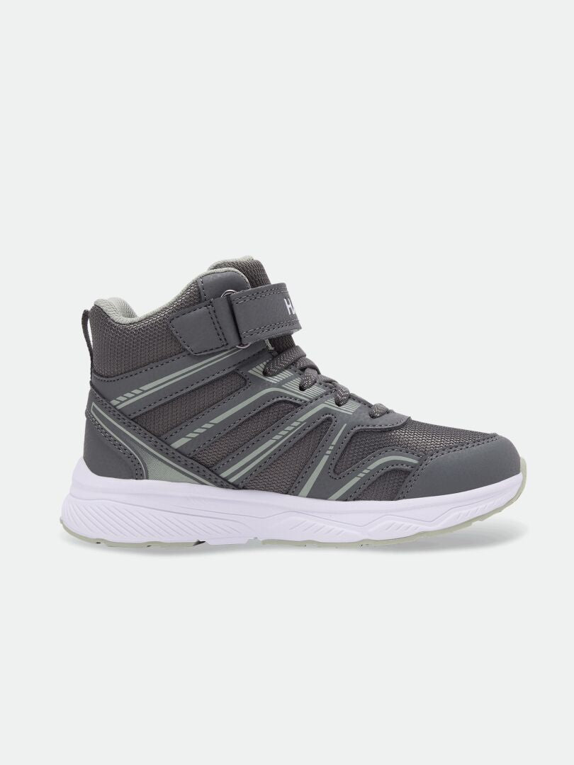 Halti Zuma Mid DX kids’ sneakers have a mesh upper, synthetic overlays, white sole, and hook-and-loop strap.