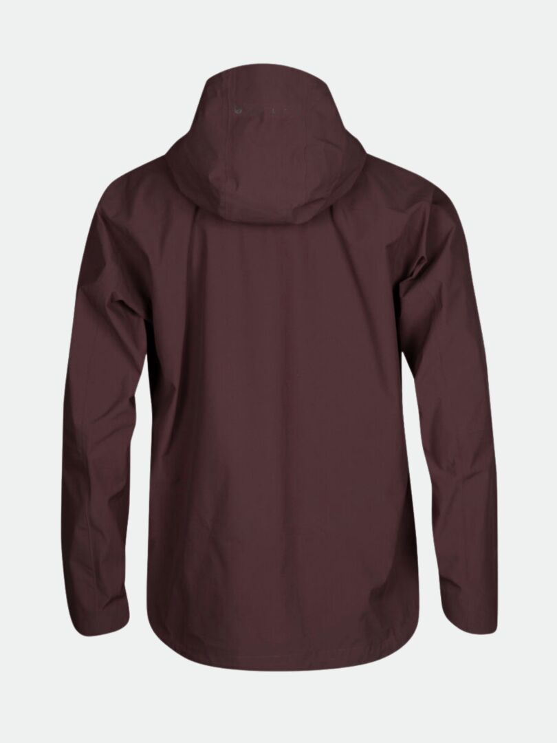 Halti Settler 3L DX Ski Jacket Men's in maroon displayed from the back on white, with no visible logos or markings.