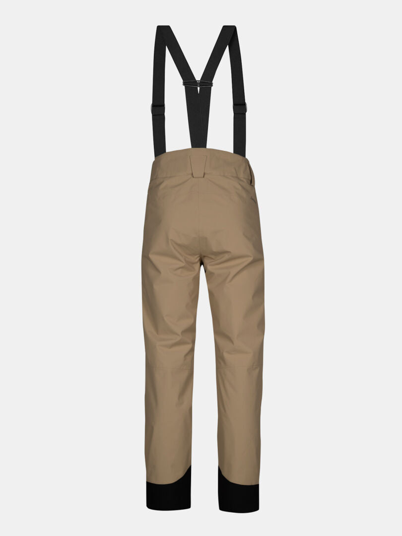 Halti Carvey II DX Men's ski pants with black suspenders and cuffs, shown from the back on a white background.