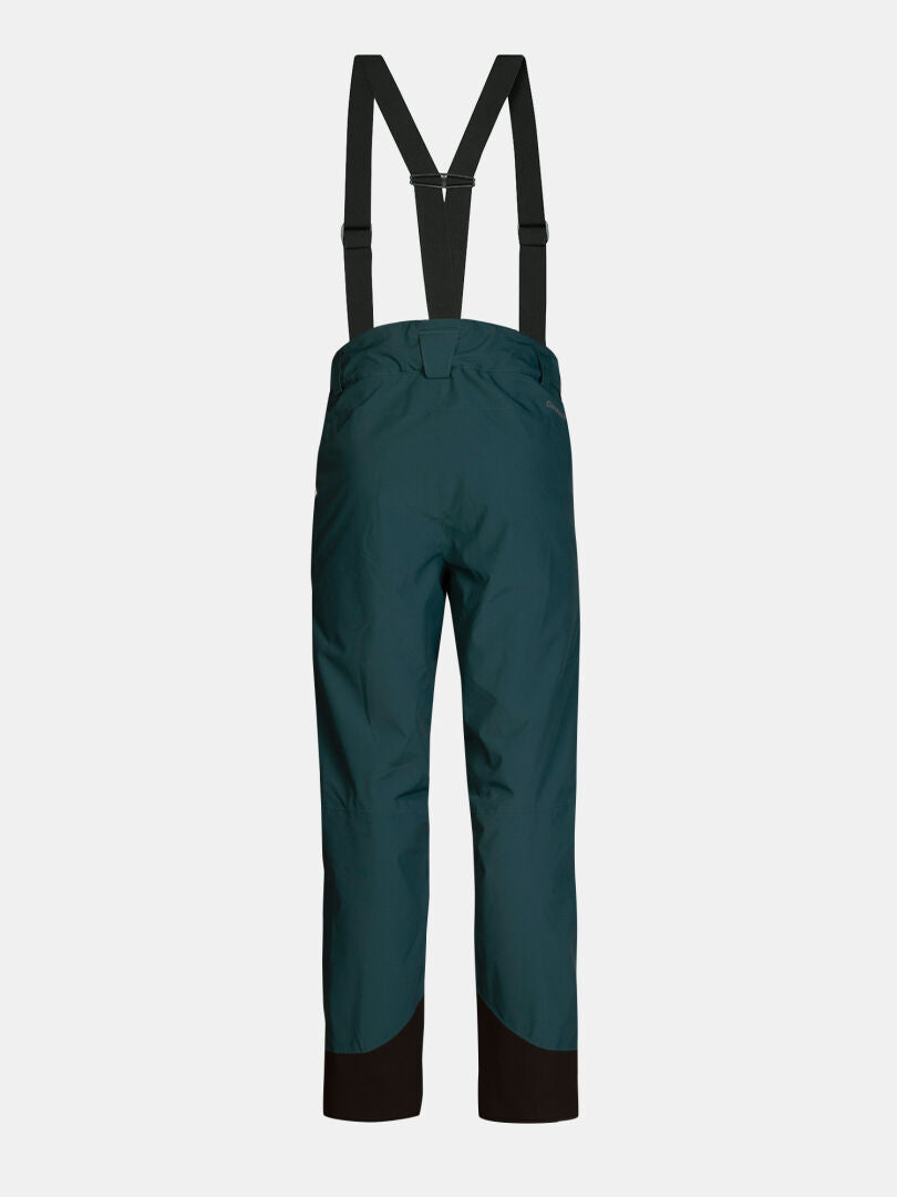 Dark teal Carvey II DX Ski Pants Men’s with black suspenders.