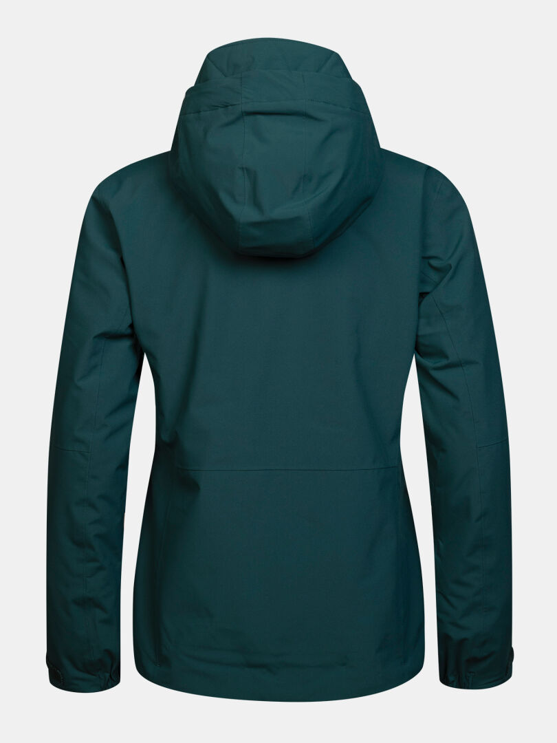 Back view of a dark teal Halti Melvik DX Ski Jacket Women’s.