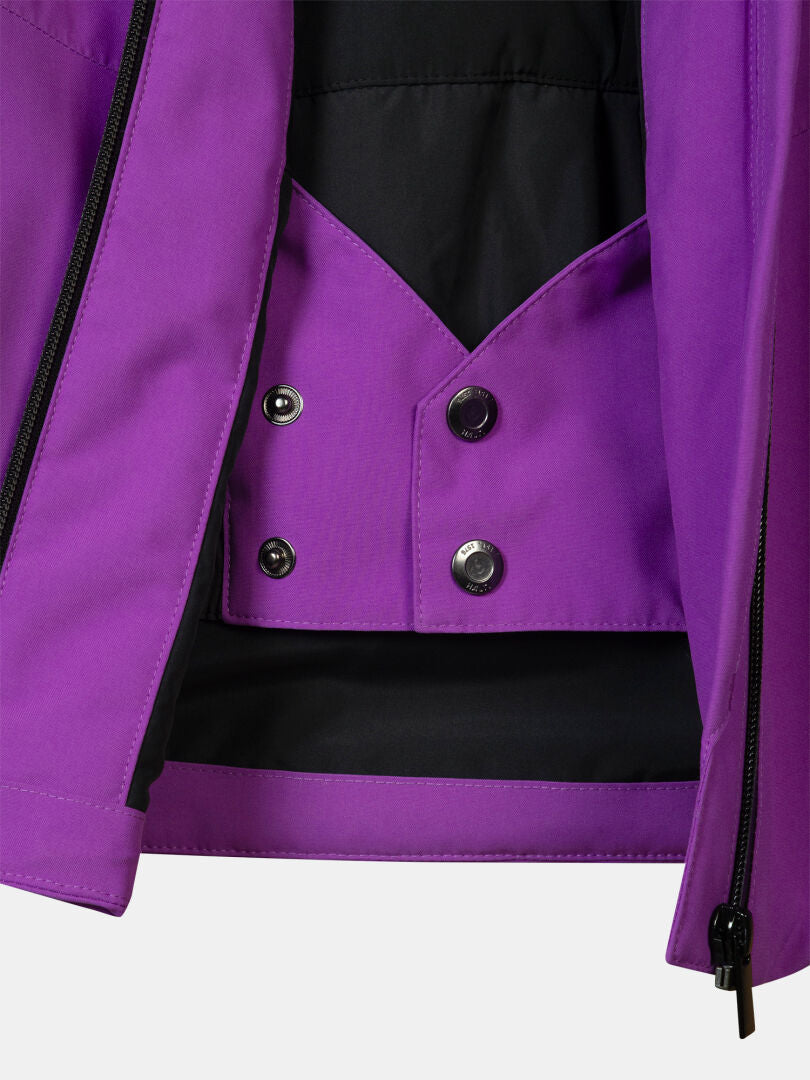 Close-up of the Melvik II DX Ski Jacket Men’s interior, showing the snap-button powder skirt.