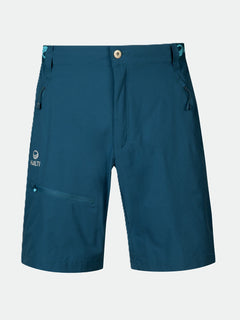 Halti Pallas Mens X-stretch Lite Shorts with zippered pockets, belt loops, and button closure on white background.