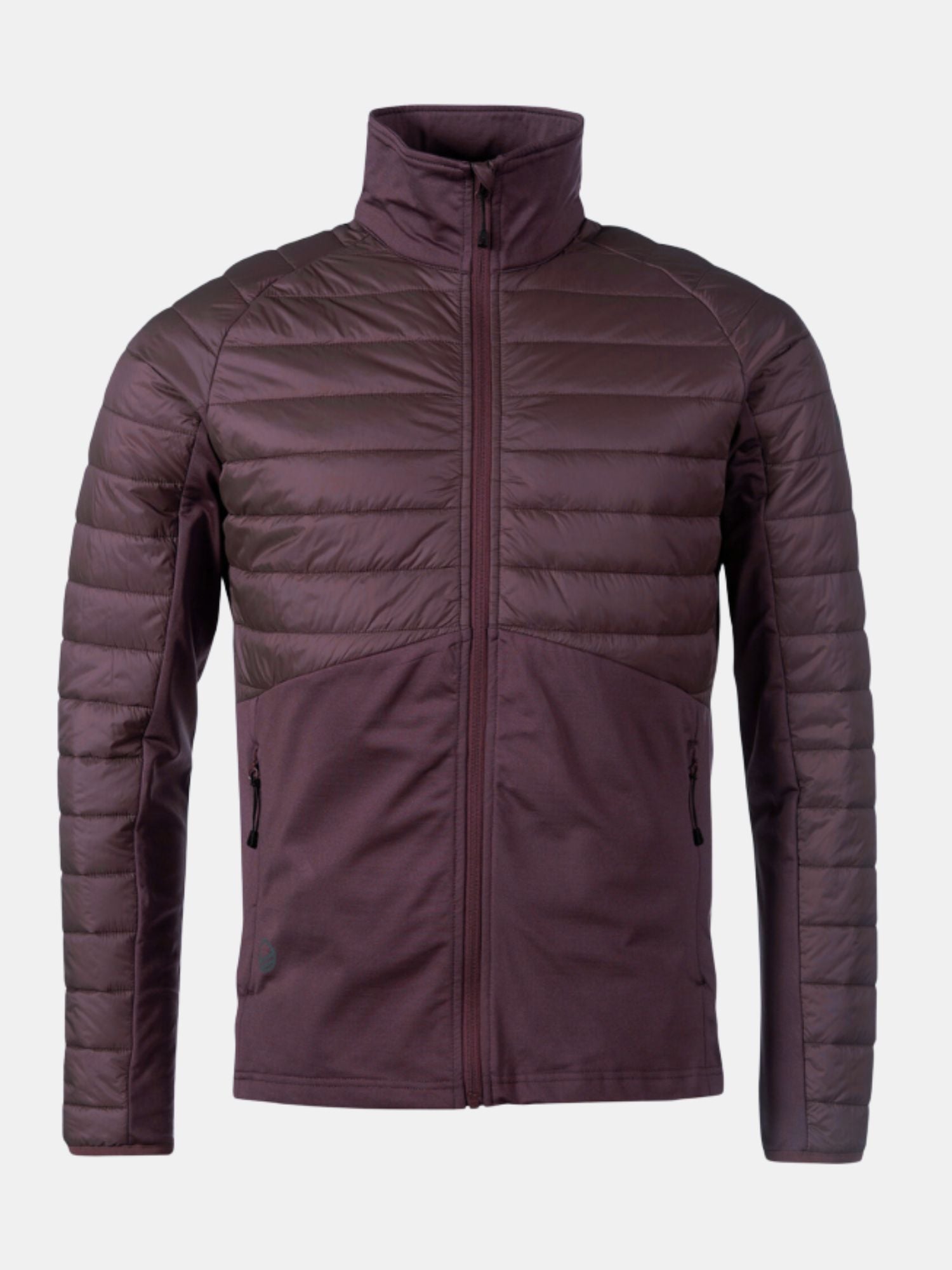 Halti Veidnes Men's Insulation Jacket in maroon with Microtherm, front zipper, and zippered side pockets.