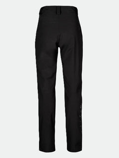 Halti Juonto Womens black shell pants, waterproof and breathable, shown from the back on a light gray background.