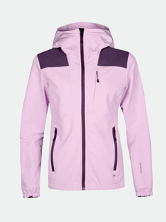 Halti Pallas Plus Women Warm X-Stretch Jacket: light purple, dark accents, 3 zip pockets, front zip, breathable and stretchy.